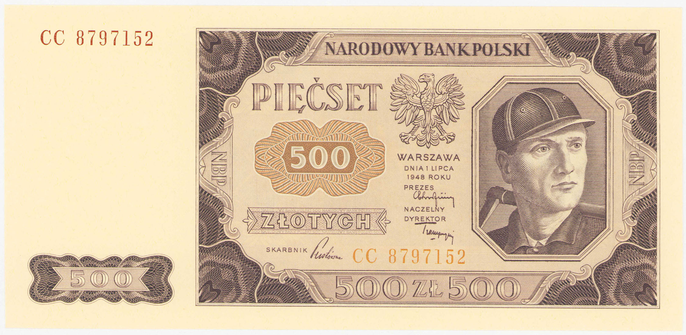 500 złotych 1948 seria CC