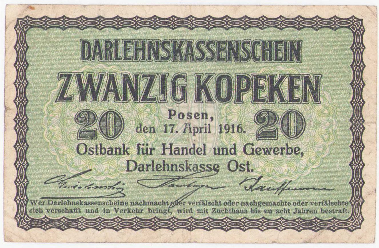 OST. 20 kopiejek 1916, Poznań 