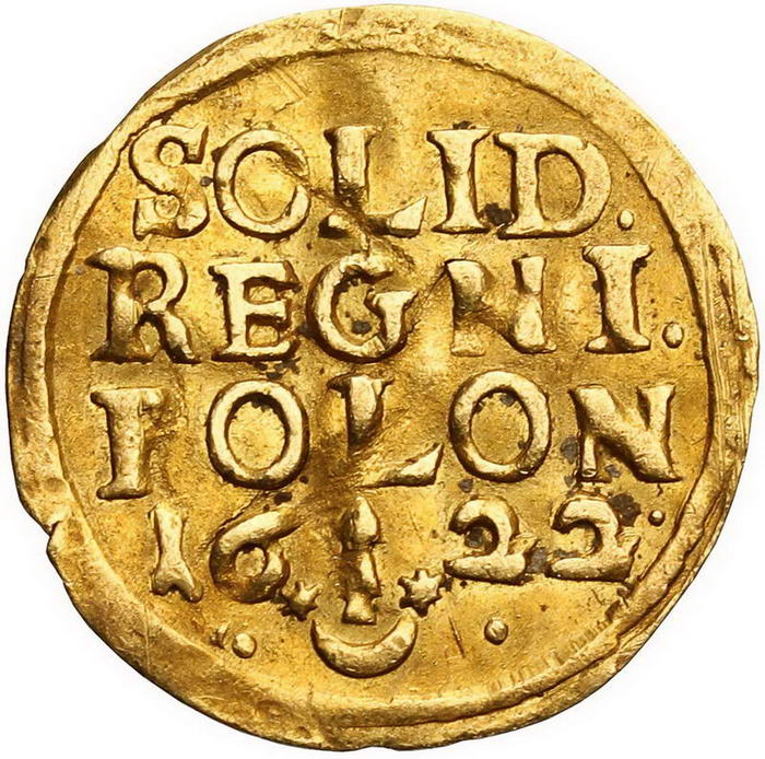 Zygmunt III Waza. Szeląg 1622, odbitka w złocie, UNIKAT ex. Potocki collection