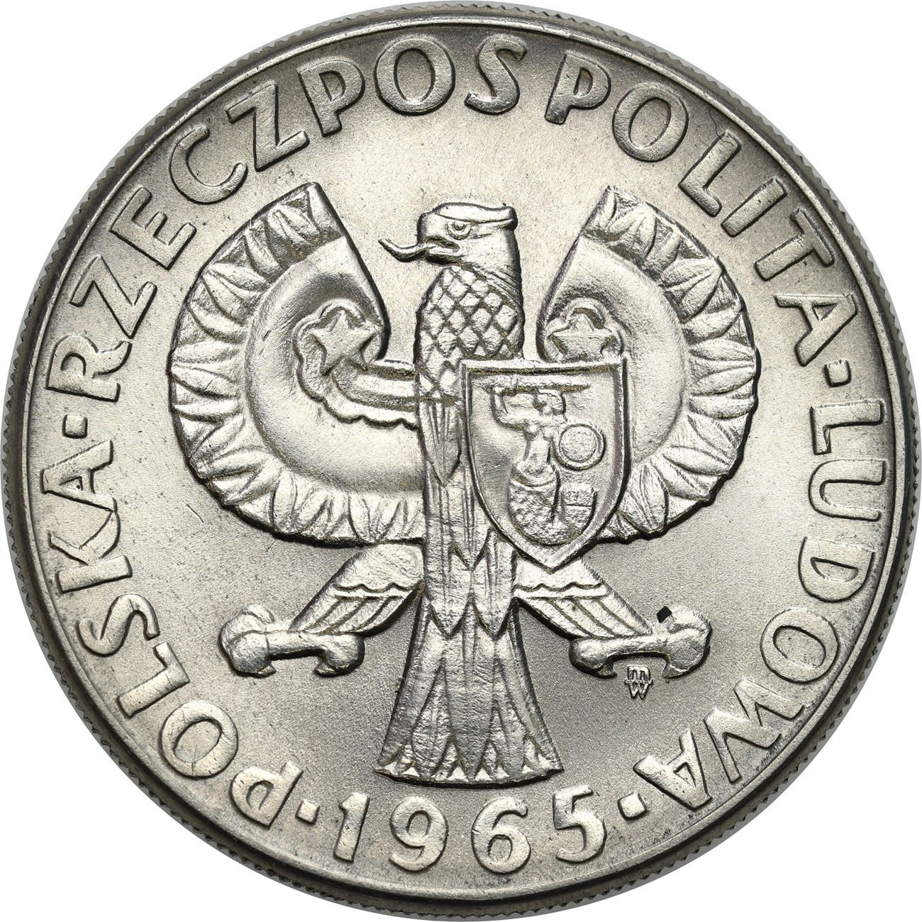 PRL. PRÓBA Nikiel 10 złotych 1965 – gruba syrenka 