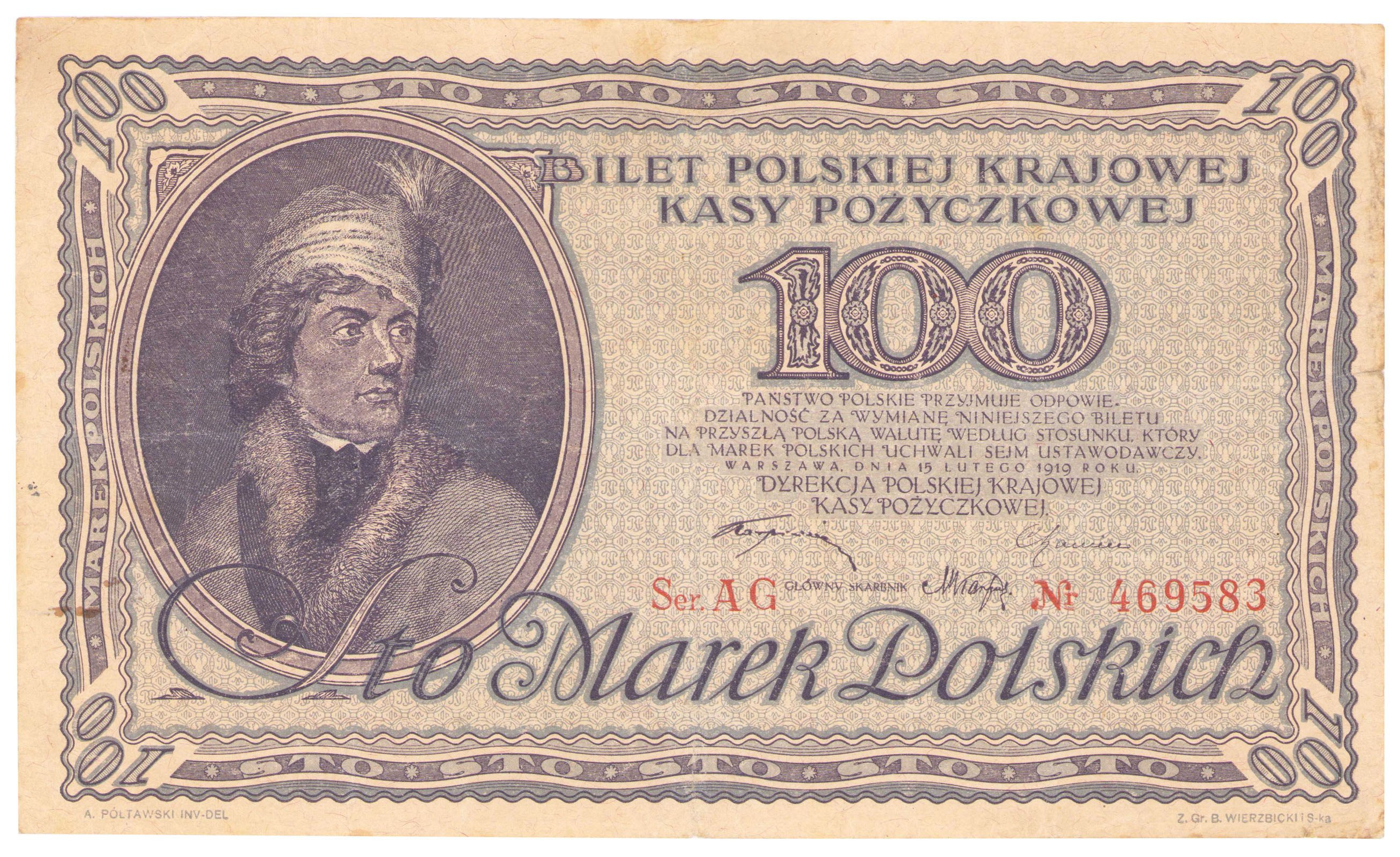 100 marek polskich 1919 seria AG