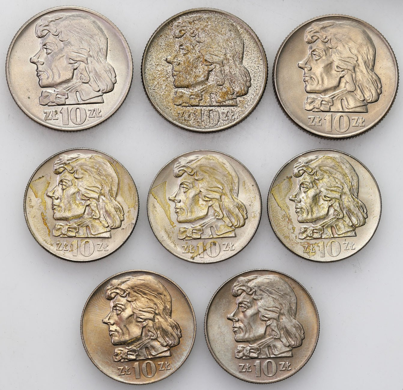 PRL. 10 złotych 1959 – 1973, zestaw 8 sztuk