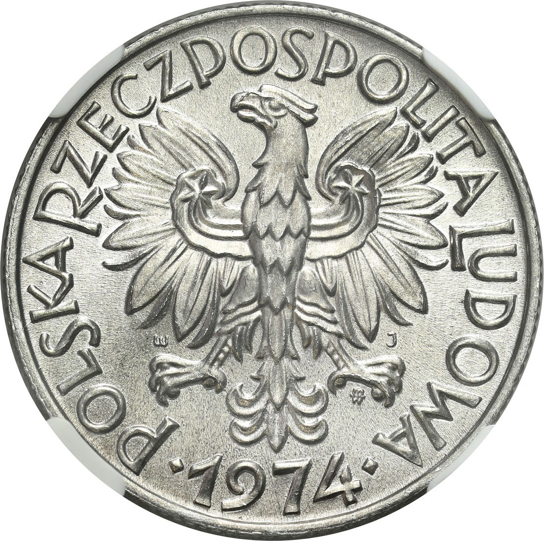 PRL. 5 złotych 1974 Rybak NGC MS66 - PIĘKNE