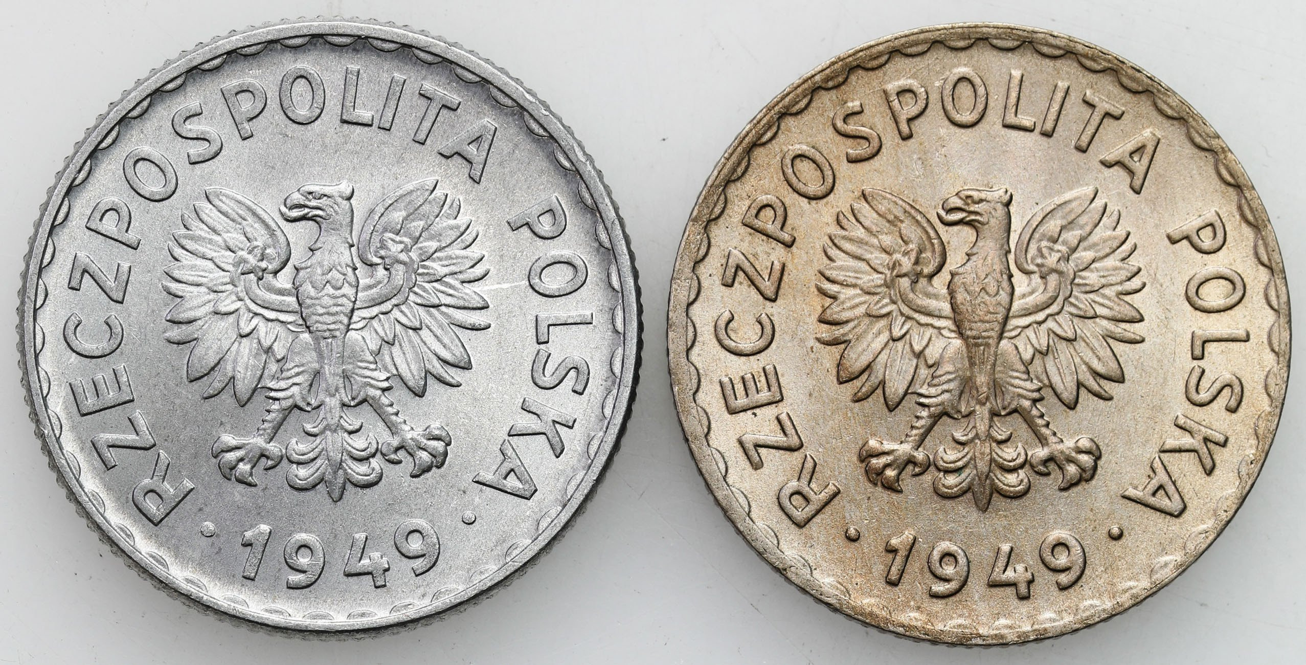 PRL. 1 złotych 1949, zestaw 2 sztuk