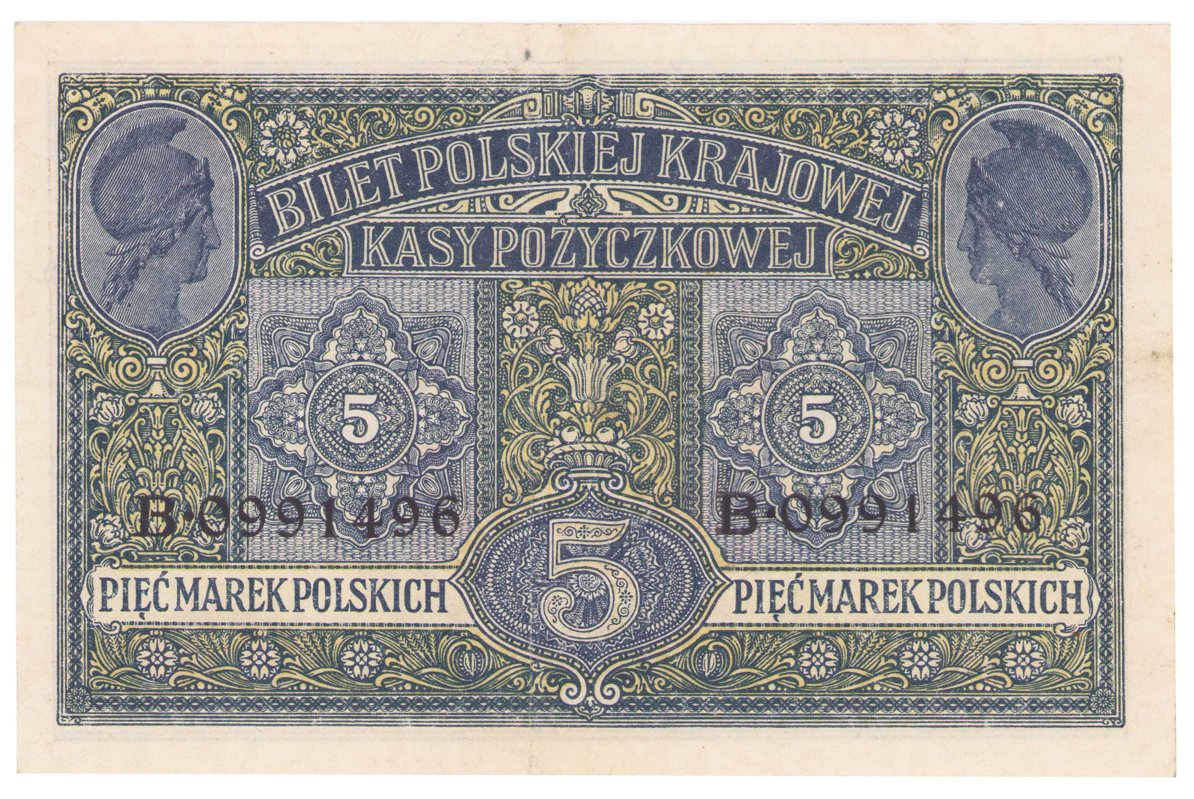 5 marek polskich 1916 seria B, Generał, biletów