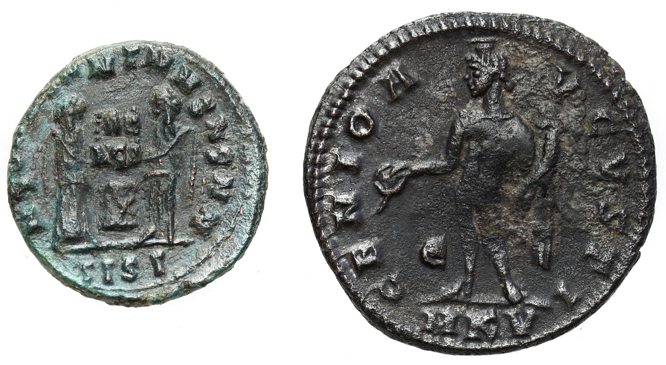 Cesarstwo Rzymskie, Follis, Maksymian i Konstantyn I Wielki 286 – 337 n.e., zestaw 2 sztuk