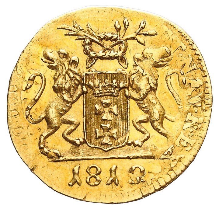Wolne Miasto Gdańsk. Dukat 1812, odbitka  grosza w złocie