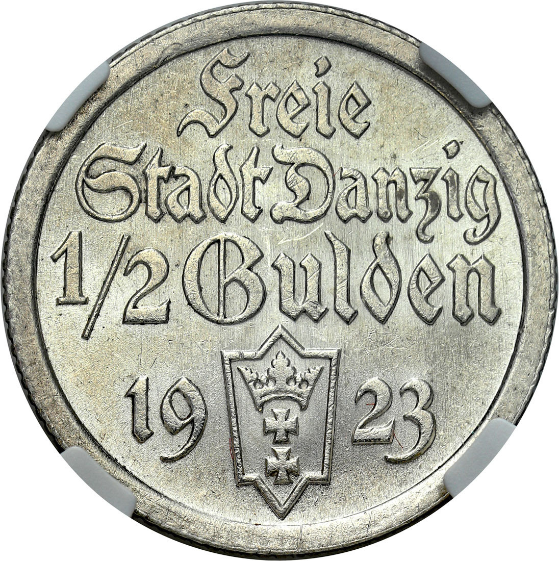 Wolne Miasto Gdańsk/Danzig. 1/2 Guldena 1923 NGC MS63 - PIĘKNE