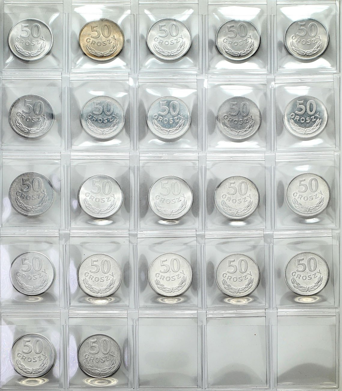PRL. 50 groszy 1949 – 1987, zestaw 22 monet
