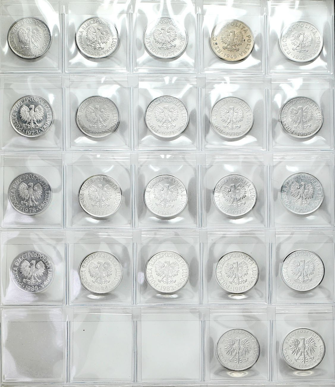 PRL. 50 groszy 1949 – 1987, zestaw 22 monet