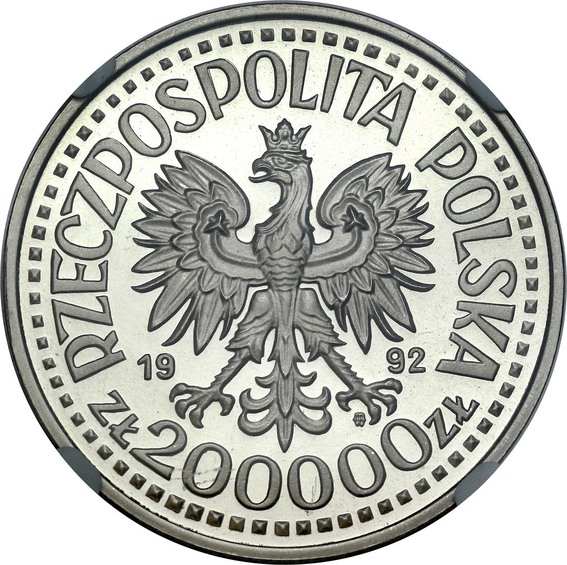 PRÓBA Nikiel 200 000 złotych 1992 – Władysław Warneńczyk – popiersie – NGC PF70 ULTRA CAMEO (MAX)