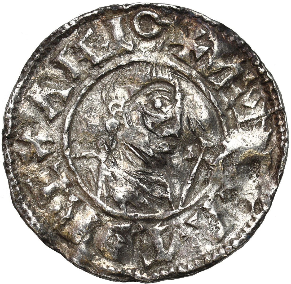Anglia. Aethelred II (978-1016). Denar, Southampton - RZADKI