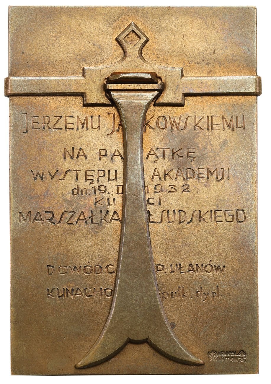 II RP. Plakieta z podpórką Józef Piłsudski