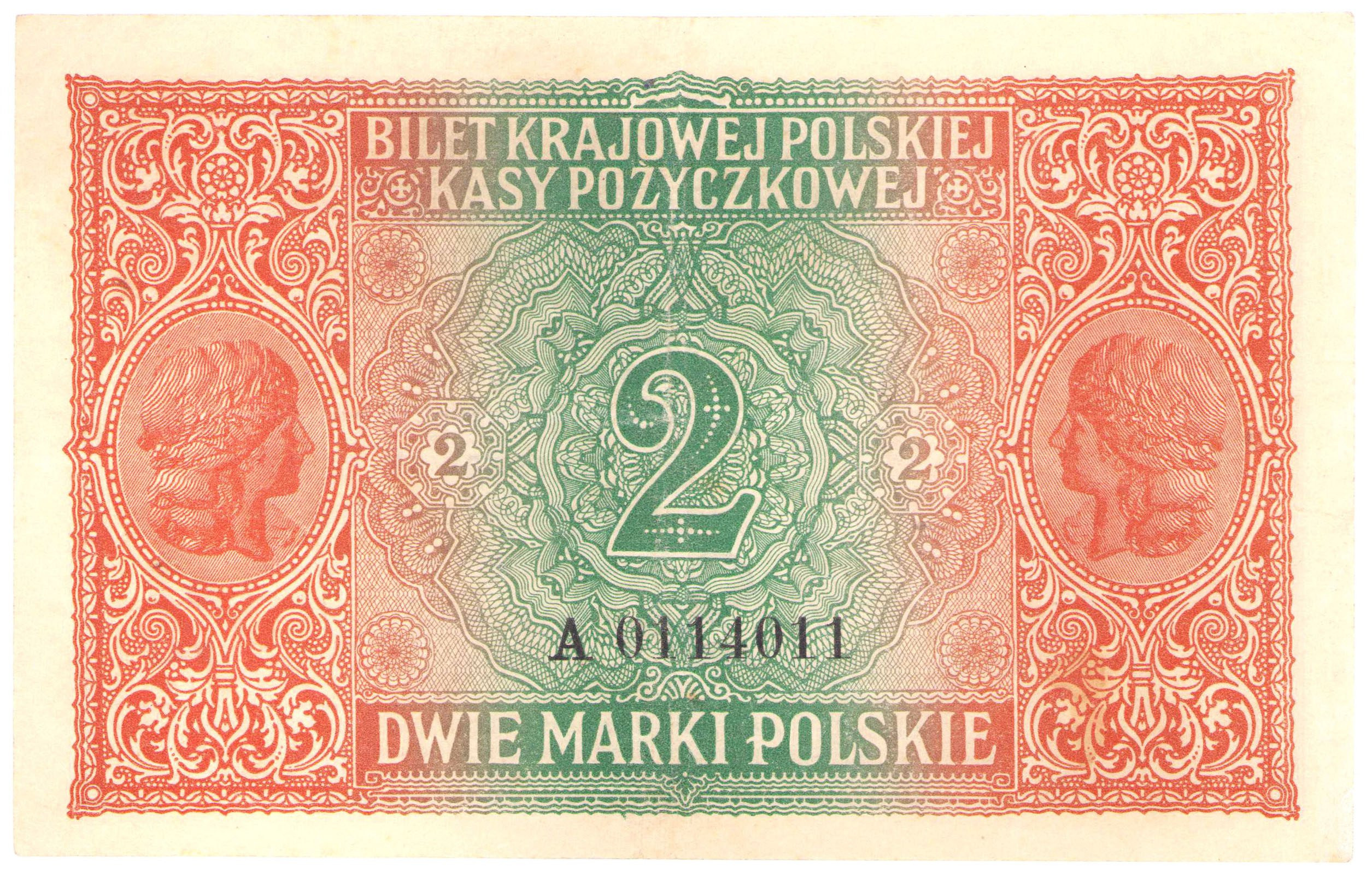 2 marki polskie 1916 seria A - jenerał - RZADKI