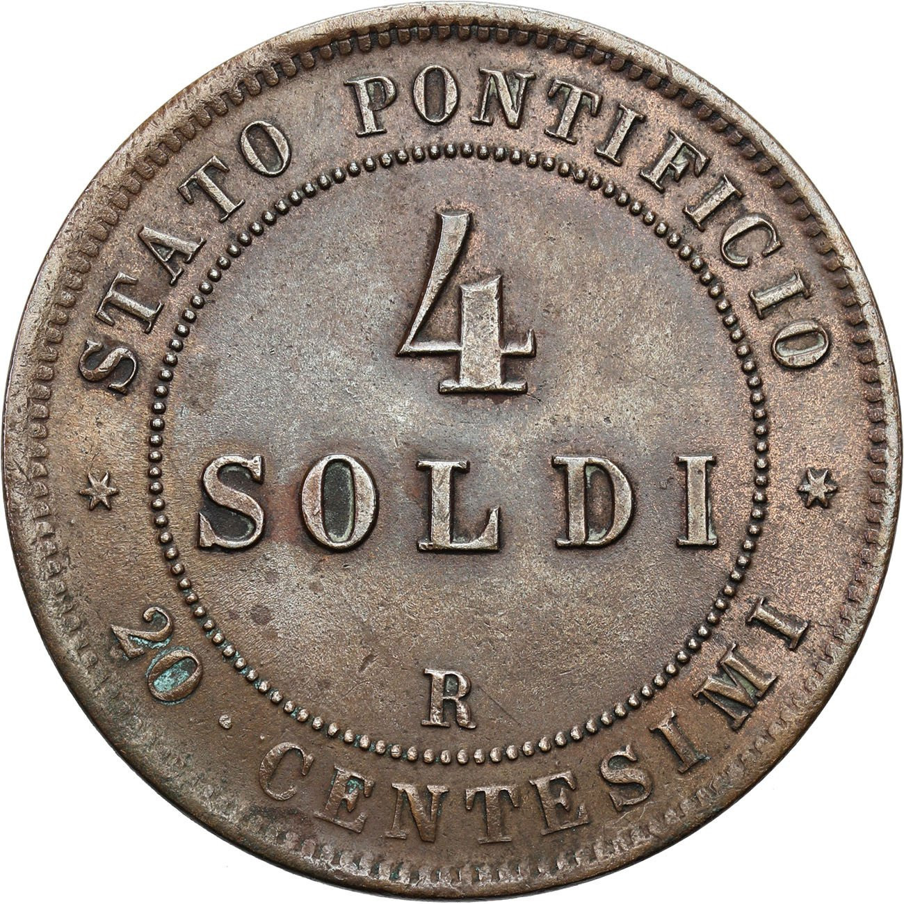 Watykan, Pius IX. 4 soldi 1867