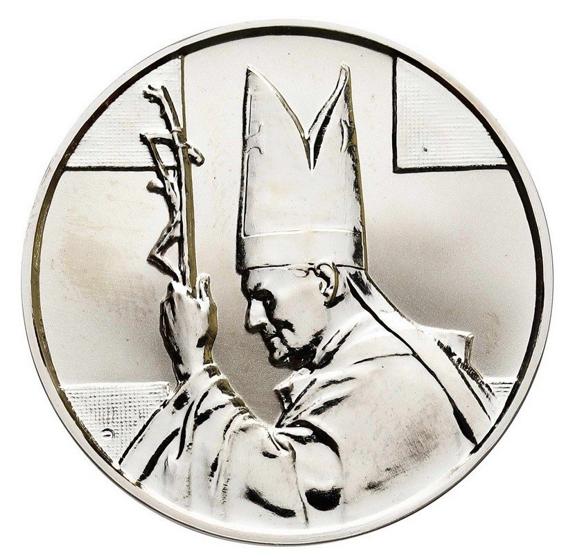 Polska po 1945. Jan Paweł II 1987 zestaw trzech medali Papież Polak
