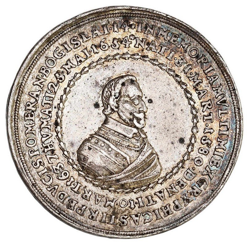 Powiązane z Polską, Śląsk, Pomorze, Prusy. Półtalar 1654 Szczecin