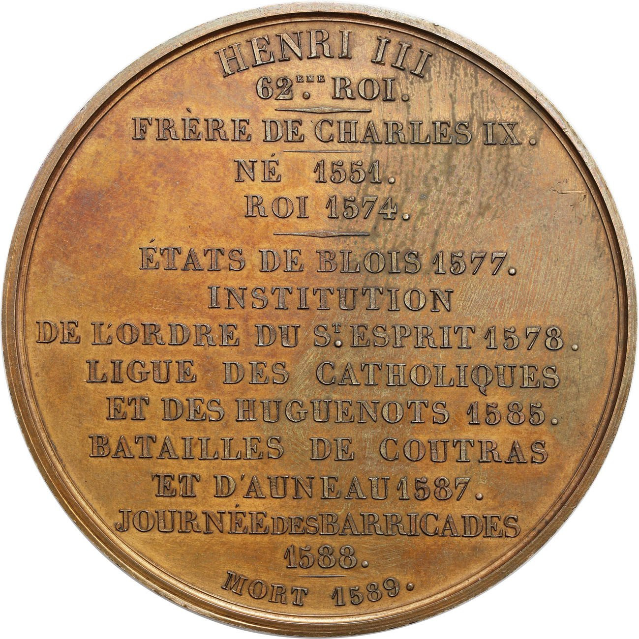 Polska, Francja. Medal Henryk Walezy ze świty królów francuskich, 1835