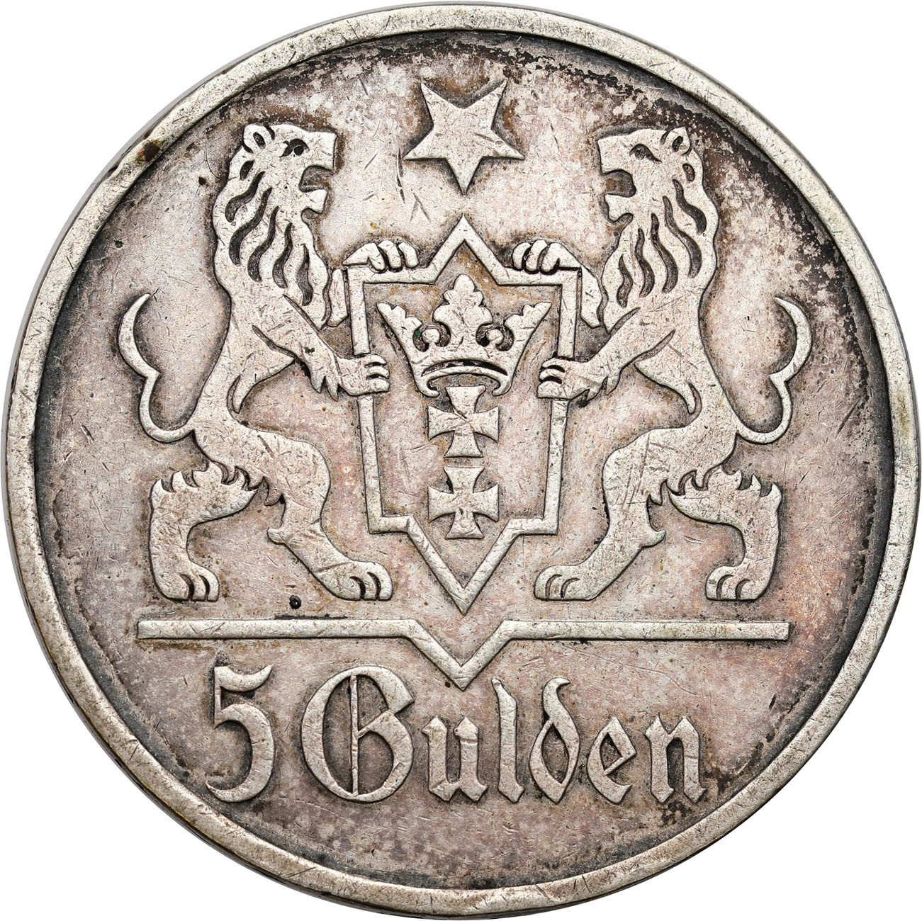 Wolne Miasto Gdańsk/Danzig. 5 Guldenów 1923 Kościół NMP