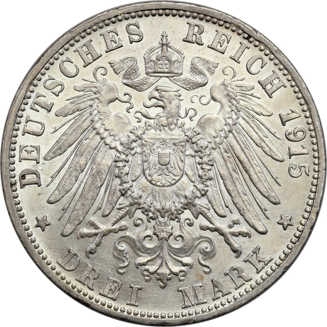 Niemcy, Badenia. 3 marki 1915 G, Karlsruhe