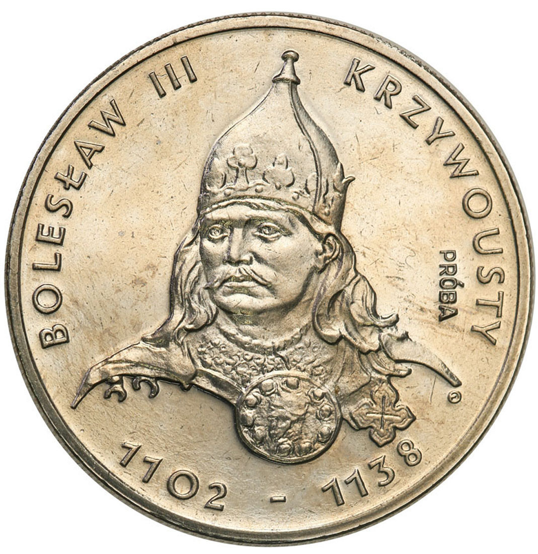 PRL. PRÓBA Nikiel 50 złotych 1982 – Bolesław Krzywousty – popiersie