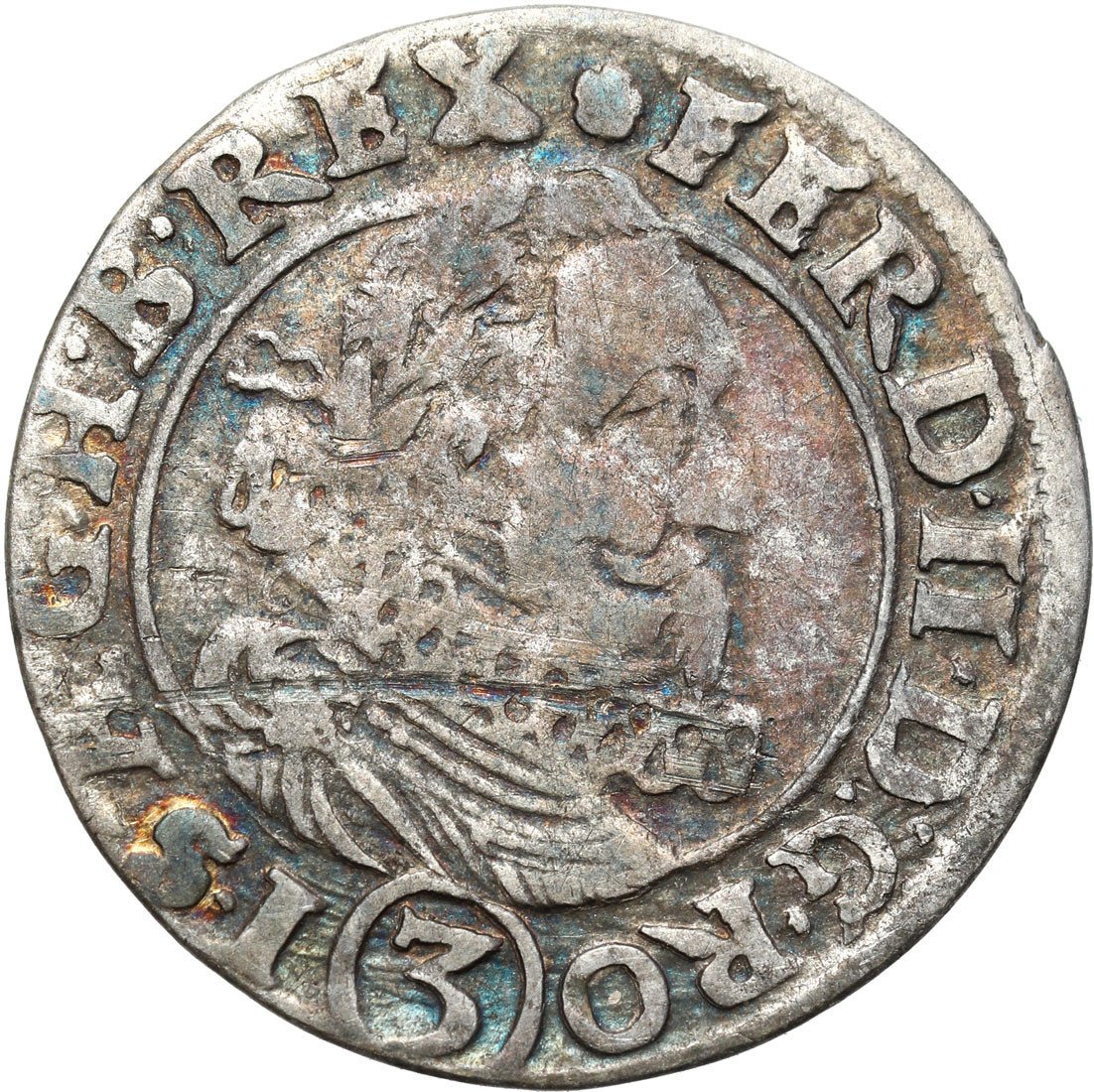 Śląsk. Ferdynand II (1619–1637). 3 krajcary 1617 HR, Wrocław