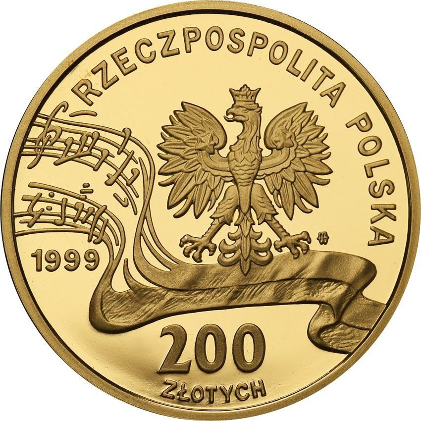 III RP. 200 złotych 1999 Fryderyk Chopin - 150. Rocznica Śmierci