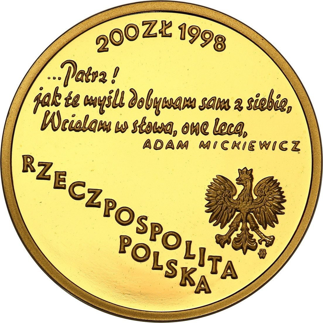 III RP 200 złotych 1998 Adam Mickiewicz – RZADKIE