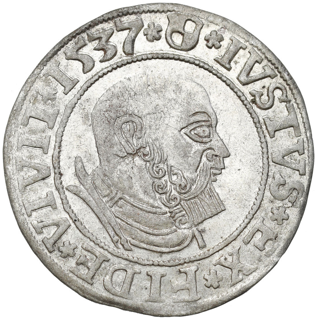 Prusy Książęce. Albert Hohenzollern (1525–1568). Grosz 1537, Królewiec - ŁADNY