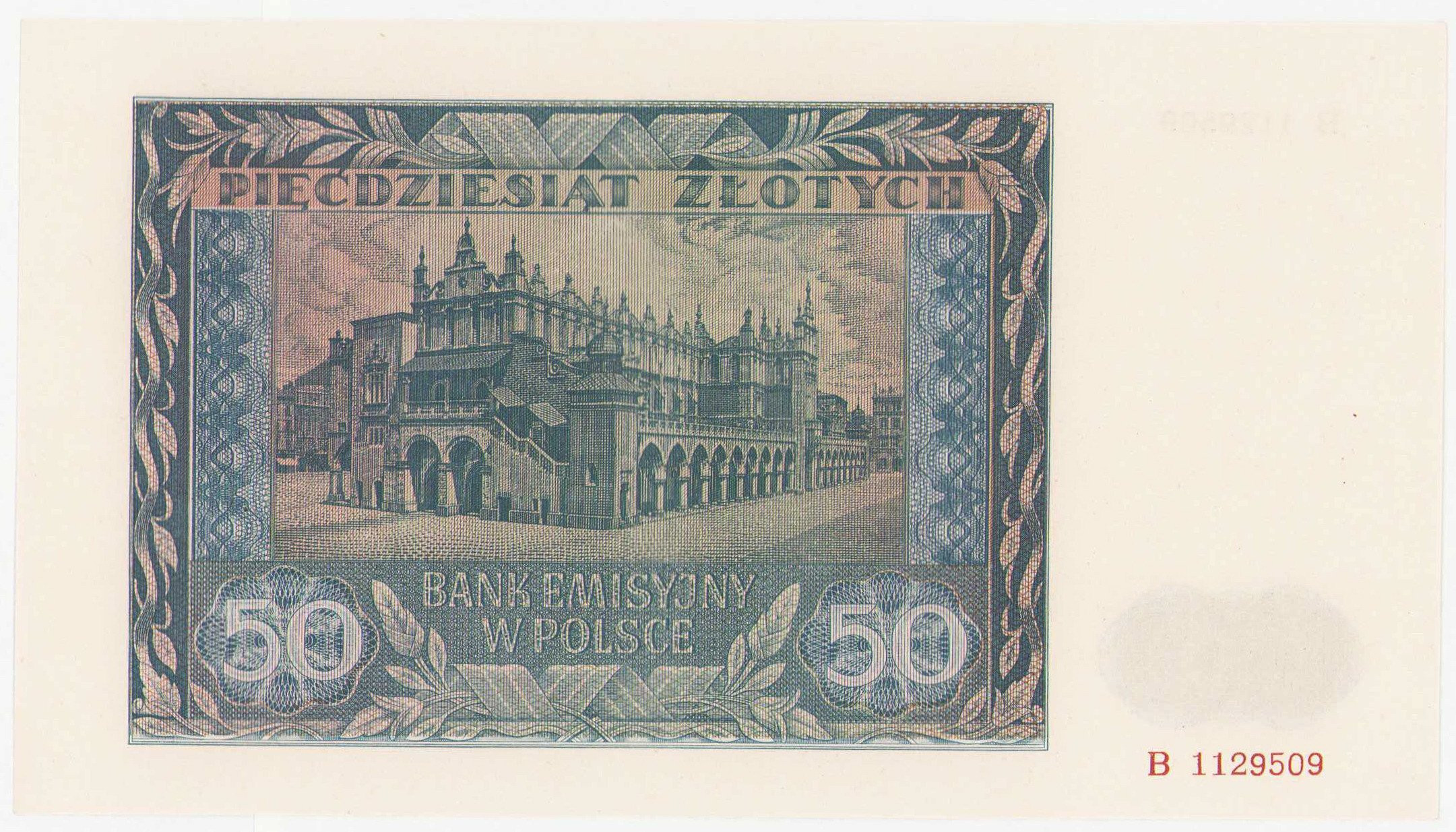 50 złotych 1941 seria B