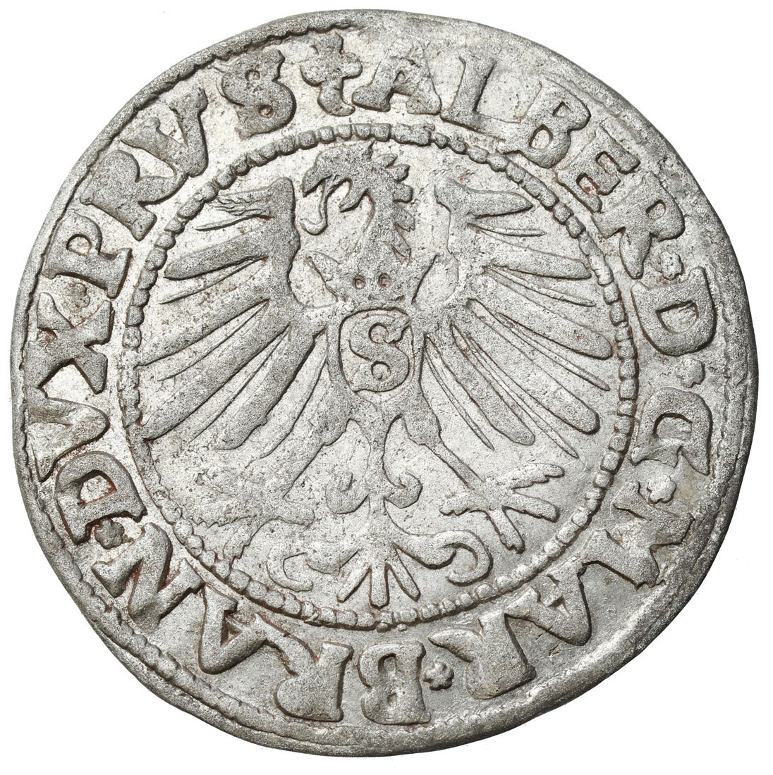 Prusy Książęce. Albert Hohenzollern (1525–1568). Grosz 1547, Królewiec – RZADSZY ROCZNIK