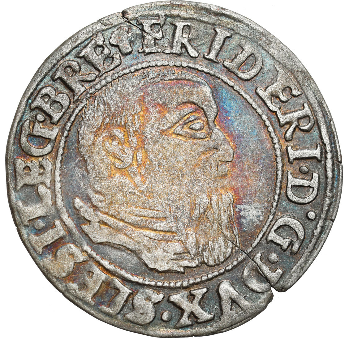 Śląsk, Księstwo Legnicko-Brzesko-Wołowskie. Fryderyk II (1505–1547). Grosz 1544, Brzeg