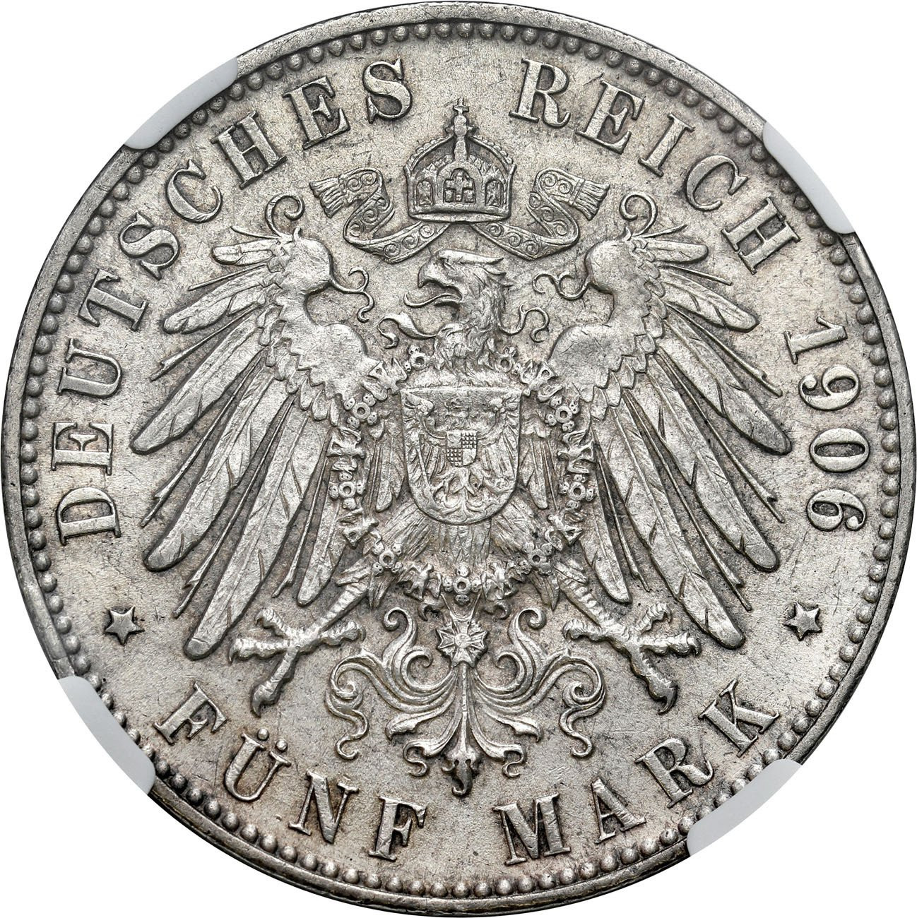 Niemcy, Brema. 5 marek 1906 J, Hamburg. NGC MS 62 – RZADKIE i PIĘKNE