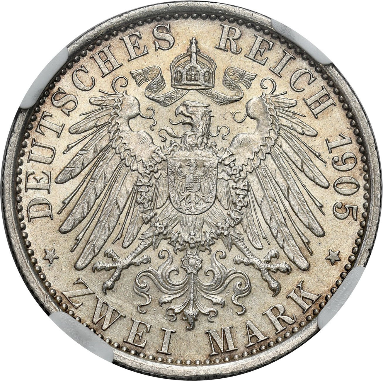 Niemcy, Schwarzburg-Sondershausen. 2 marki 1905 NGC AU - RZADKIE