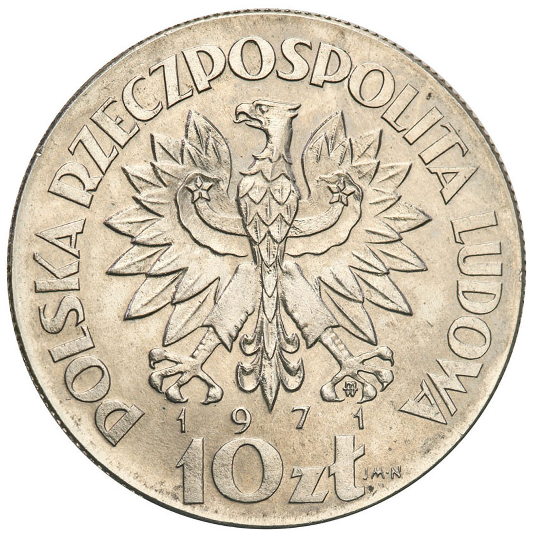 PRL. PRÓBA Nikiel 10 złotych 1971 - FAO fiat panis