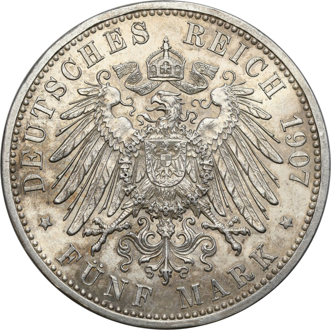 Niemcy, Badenia. 5 marek 1907, Karlsruhe