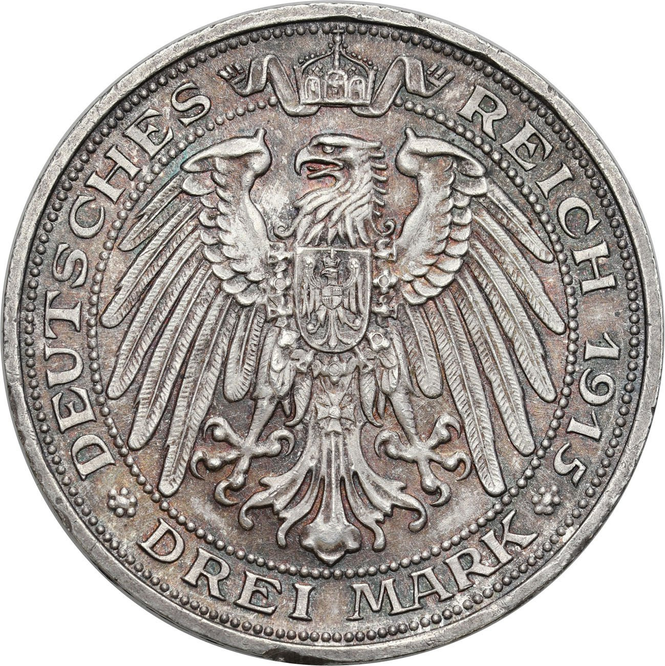 Niemcy. 3 marki 1915 A, Berlin - RZADKIE