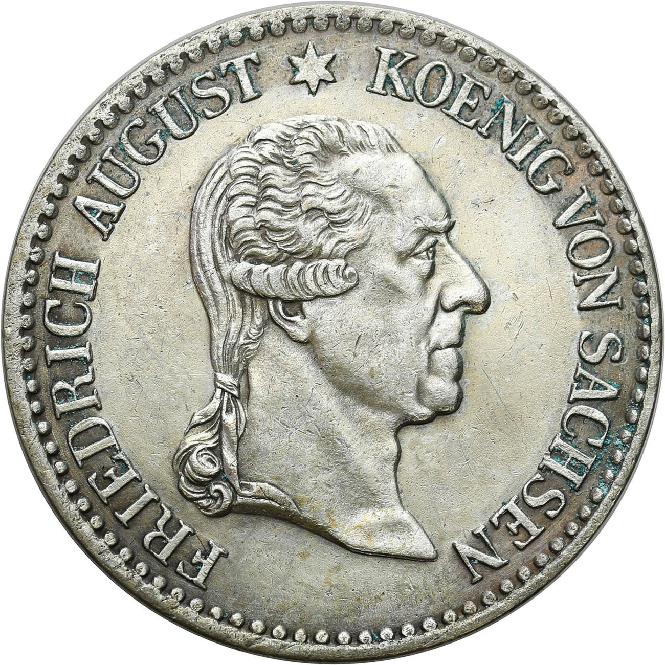 Niemcy, Saksonia. Fryderyk August I (1806–1827). 1/6 talara pośmiertne 1827 S, Drezno