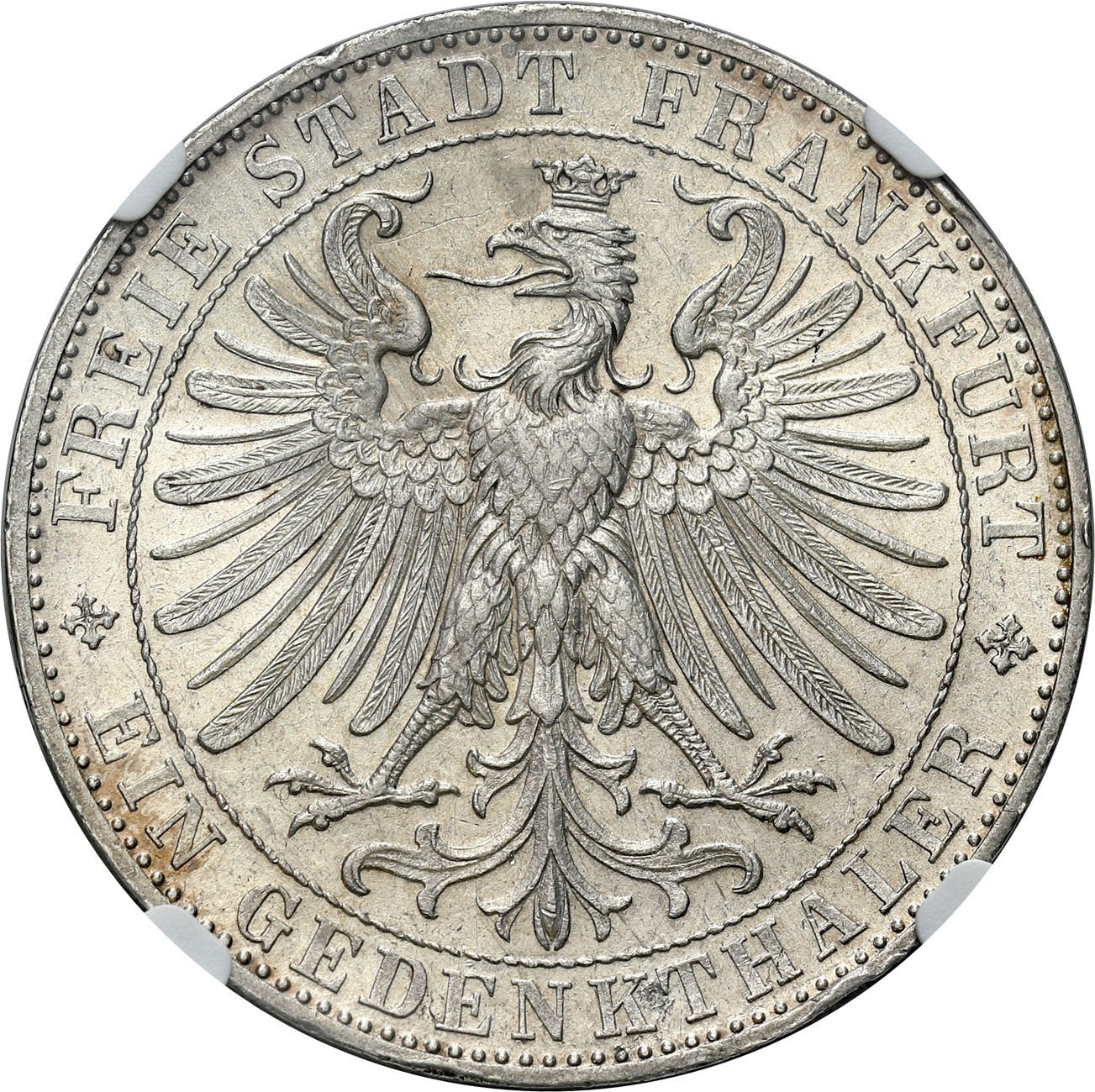 Niemcy. Talar 1863, Frankfurt NGC MS61 – PIĘKNY
