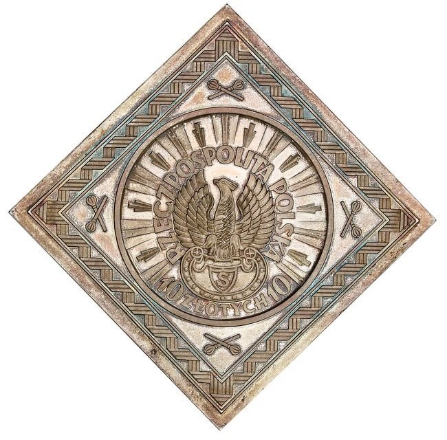II RP. 10 złotych 1934 Piłsudski, orzeł strzelecki, klipa PRÓBA, srebro, stempel lustrzany