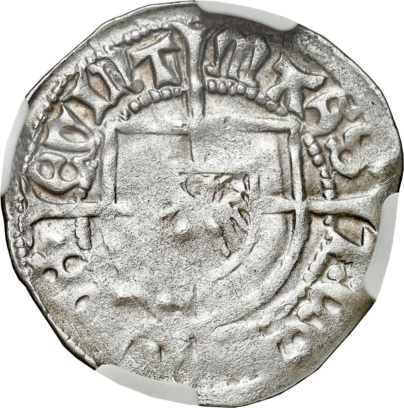 Zakon Krzyżacki, Konrad V von Erlichshausen (1441–1449). Szeląg NGC UNC