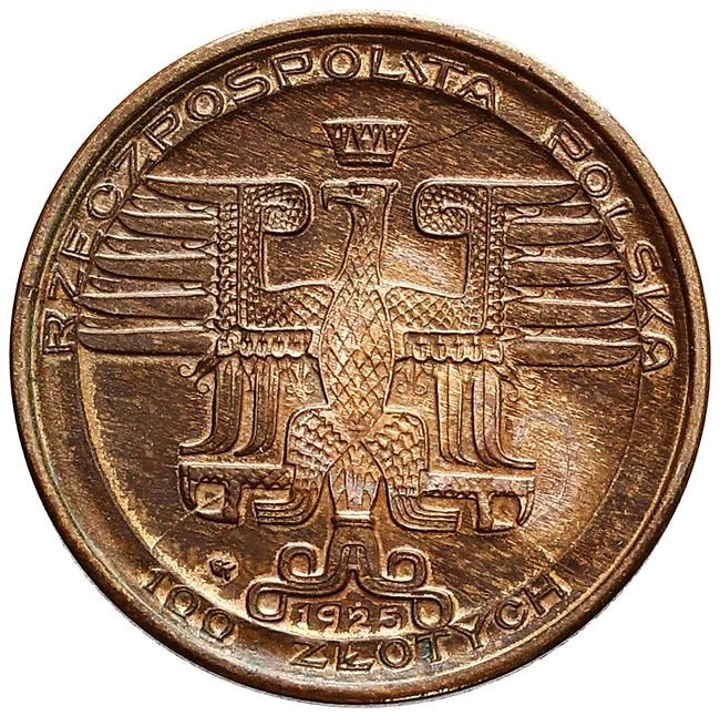 II RP. 100 złotych, Kopernik, PRÓBA, brąz