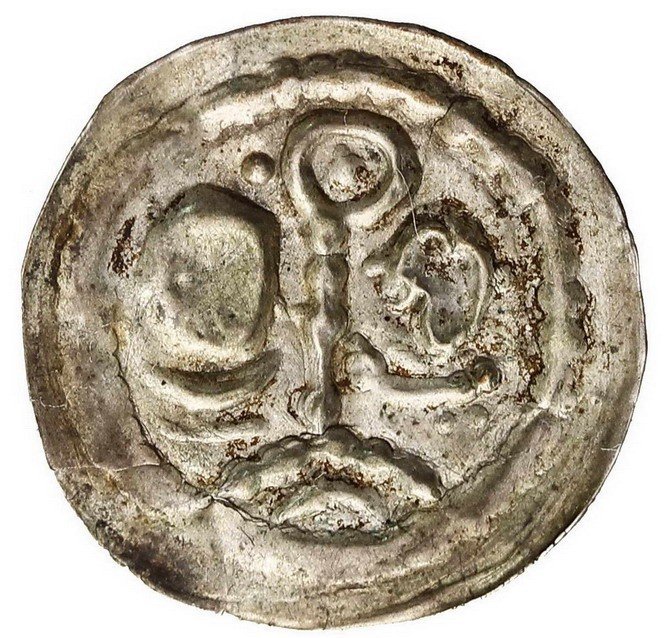 Henryk I Brodaty (1201-1238) lub Henryk II Pobożny (1238-1241), brakteat, Wrocław