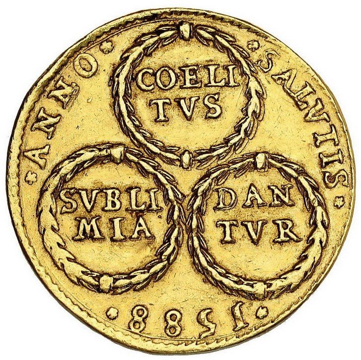 Zygmunt III Waza. Portugał medalowy wagi 10 dukatów 1588