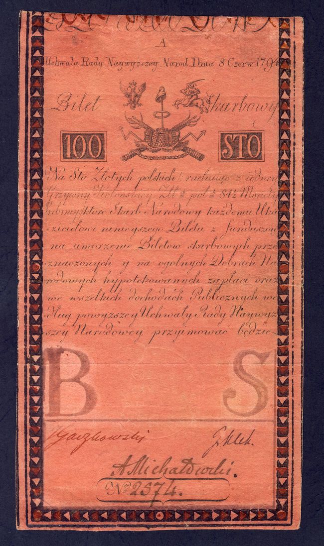 Polska, Insurekcja Kościuszkowska, 100 złotych 1794