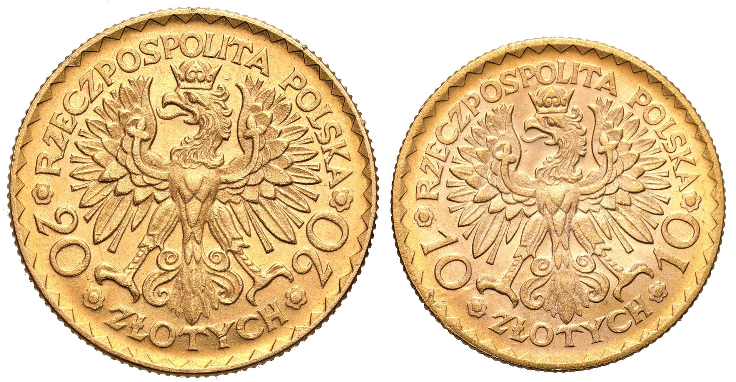 10 + 20 złotych 1925 Chrobry (parka) - zestaw w oryginalnym pudełku