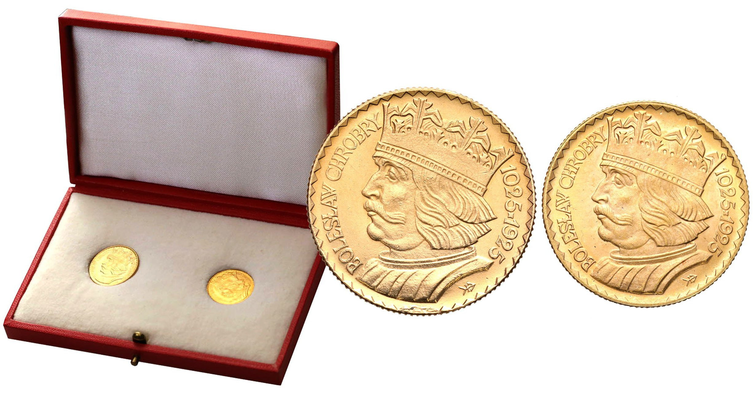 10 + 20 złotych 1925 Chrobry (parka) - zestaw w oryginalnym pudełku