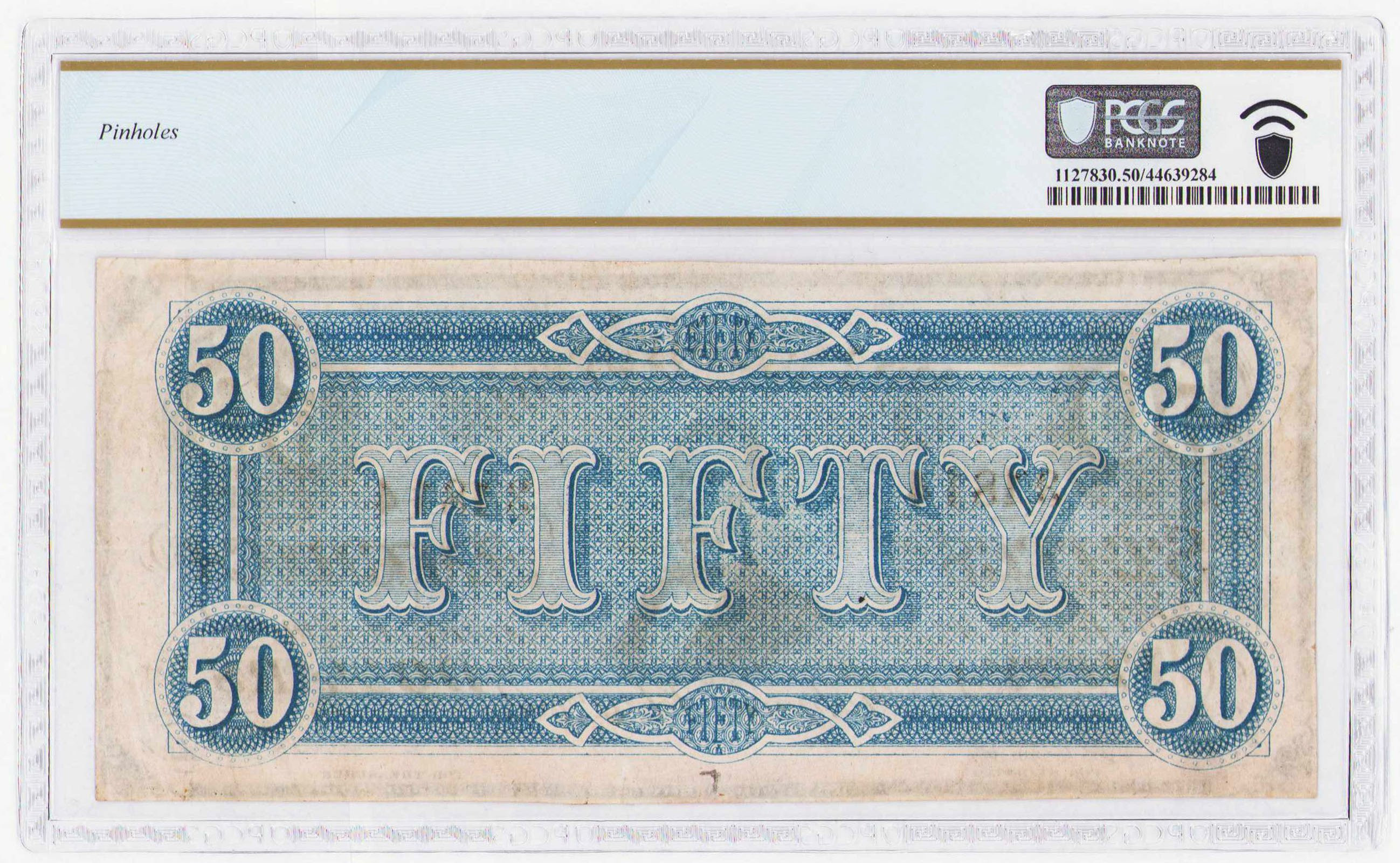 USA. Confederate States of America - Richmond. 50 dolarów 1864 seria A, PCGS 50 – RZADKI