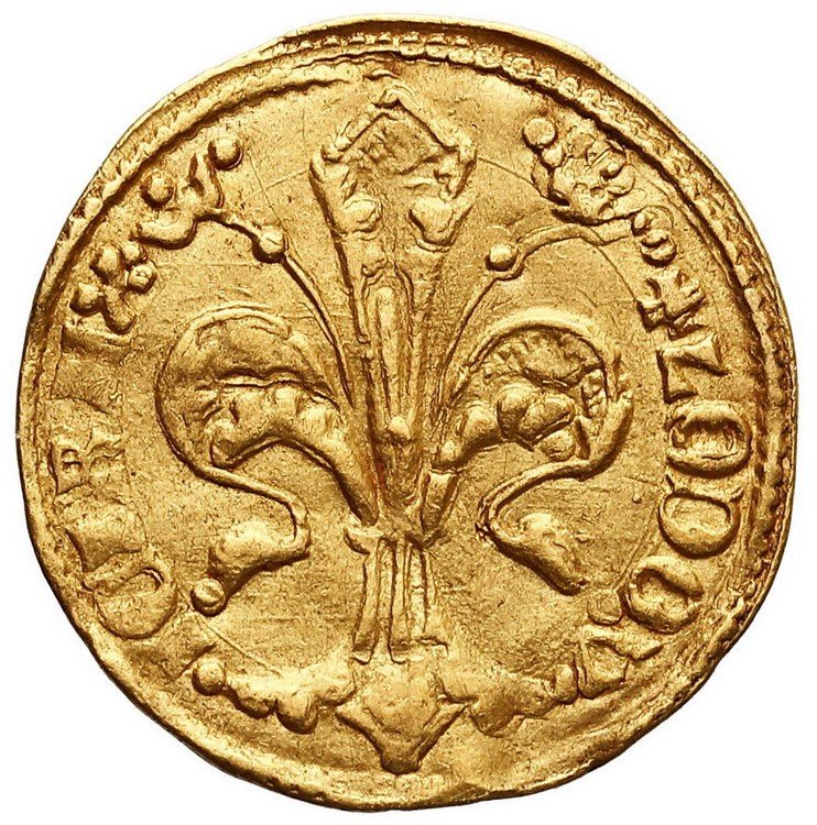 Węgry. Ludwik I, floren bez daty (1342-1382) Ludwik Węgierski był królem Polski w latach 1370-1382