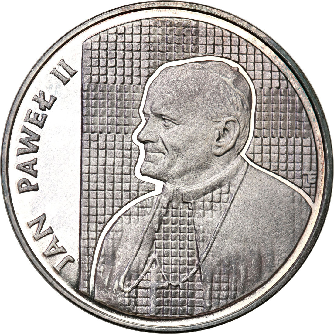 PRL. 10.000 złotych 1989 Jan Paweł II Kratka
